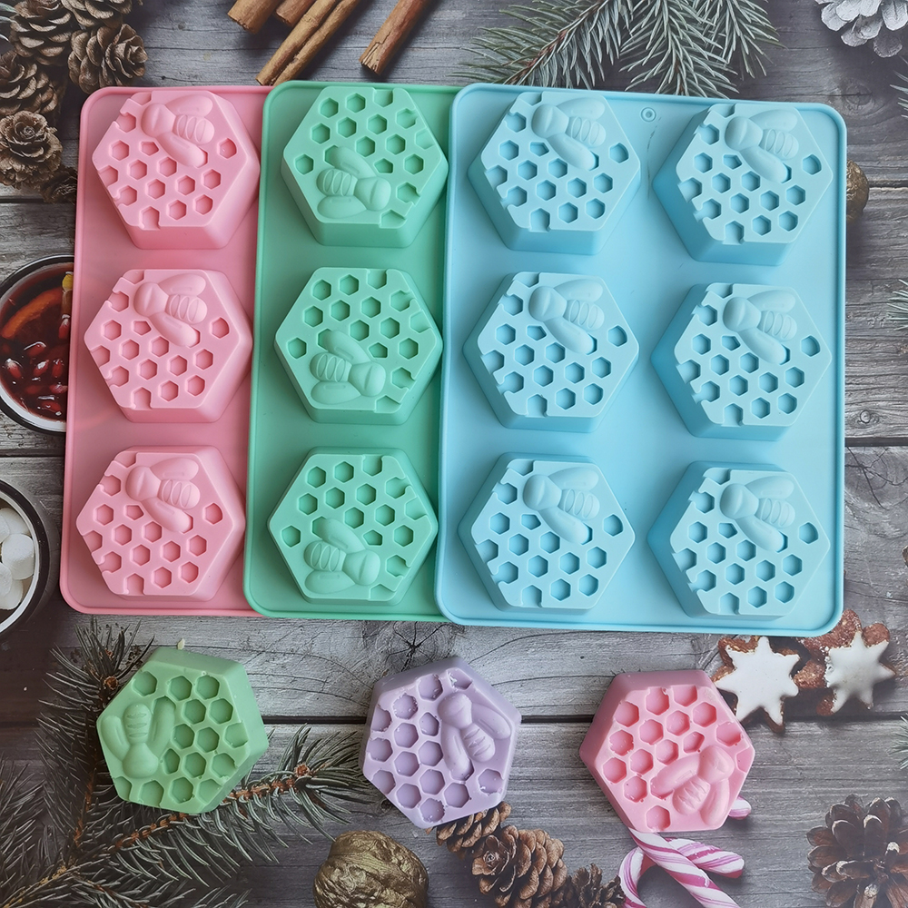 Candle Supplies Wholesale - Silicone Hexagonal Bee Soap Mold for