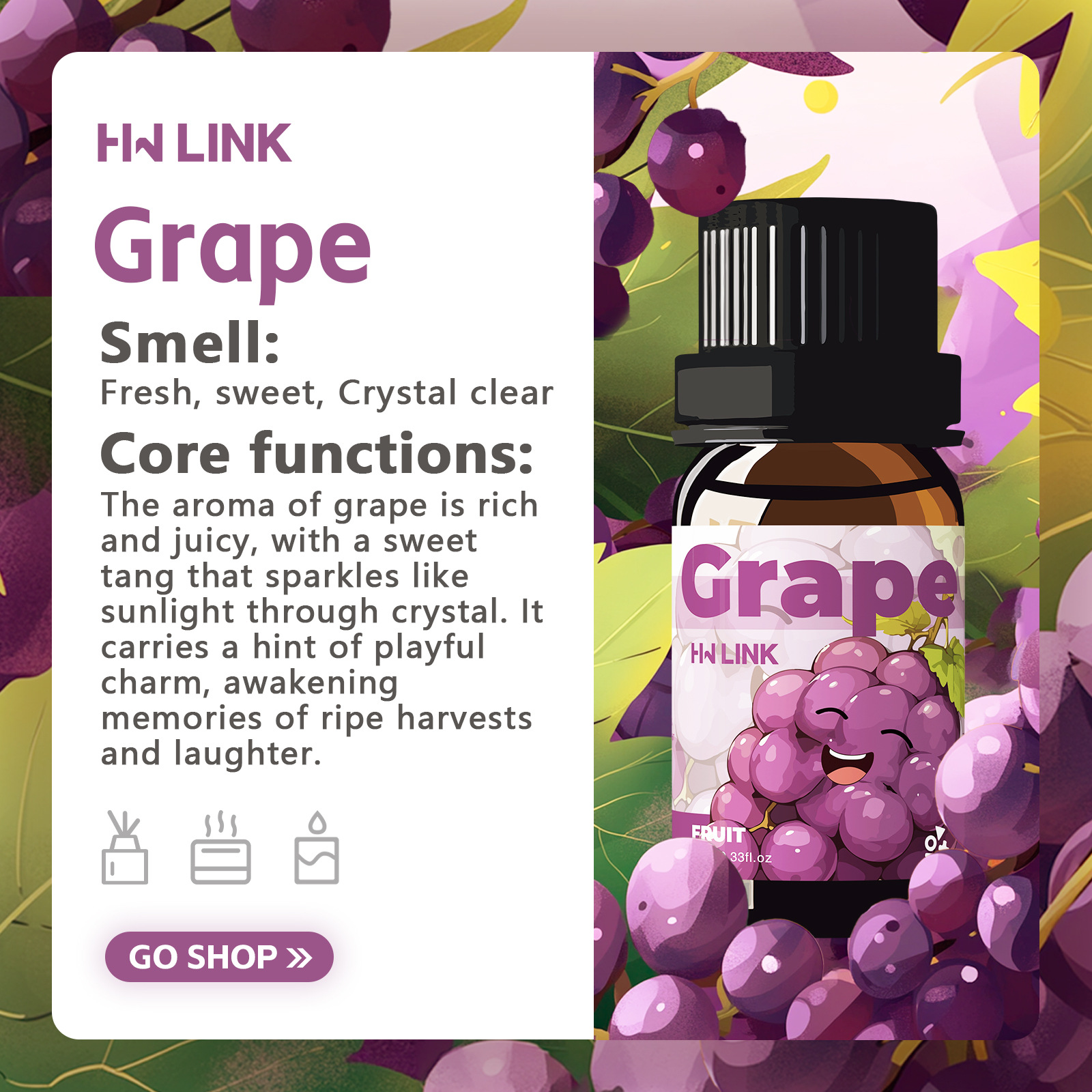 Grape Essential Oil 10ml Perfu - Fragrance Oil 10Ml 评论和价格