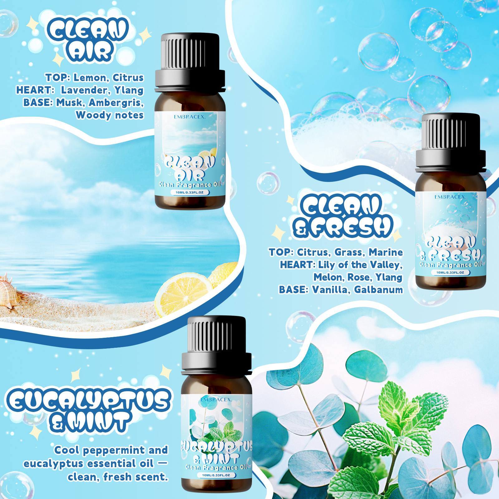 10ml Clean Air Essential Oil L - Fragrance Oil 10Ml 评论和价格