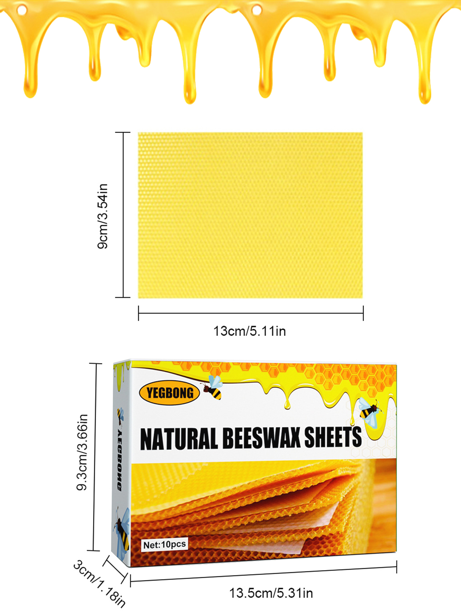 10Pcs Natural Honeycomb Bee Wa - Candle Supplies Wholesale 评论和价格