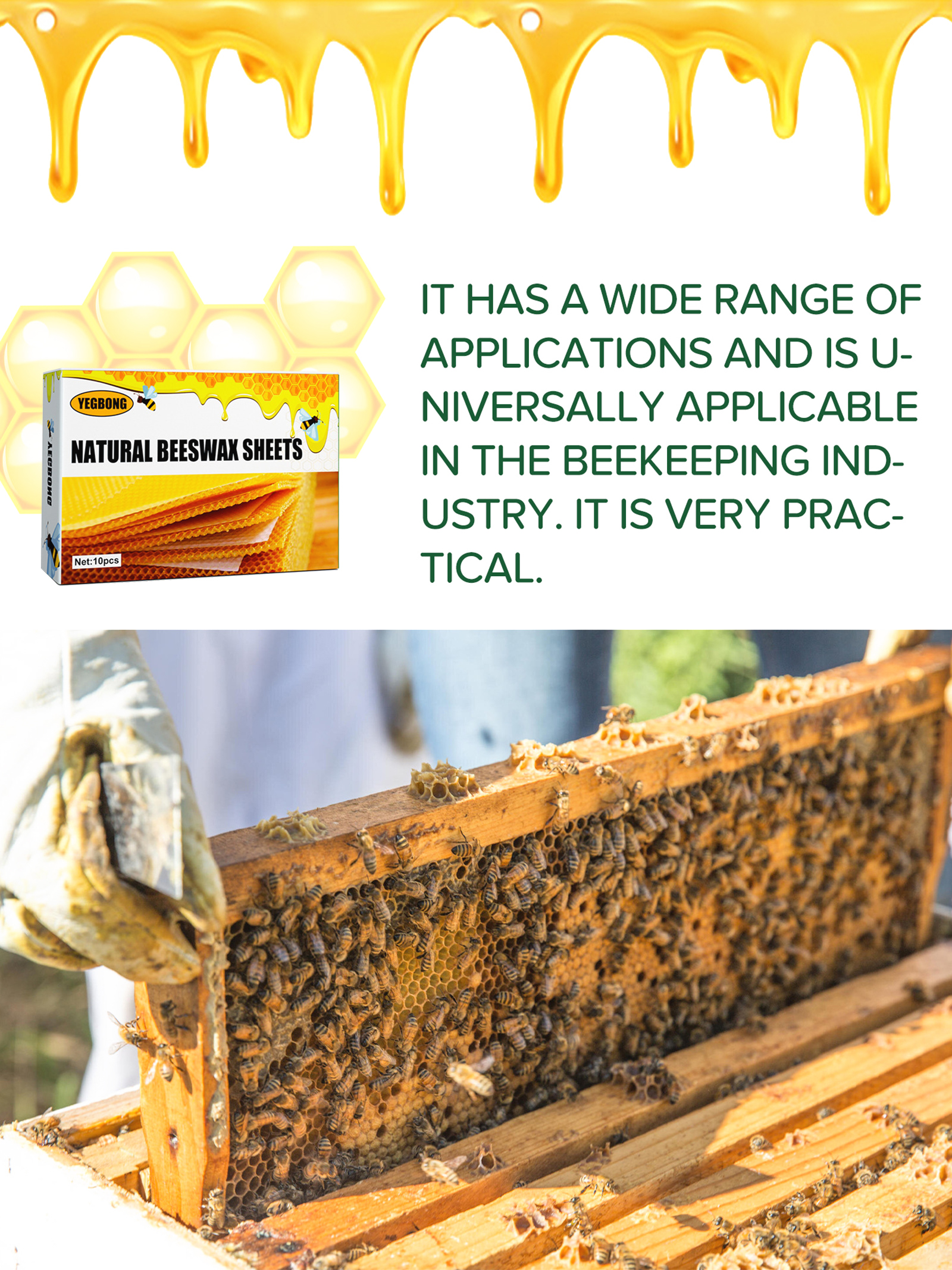 10Pcs Natural Honeycomb Bee Wa - Candle Supplies Wholesale 评论和价格