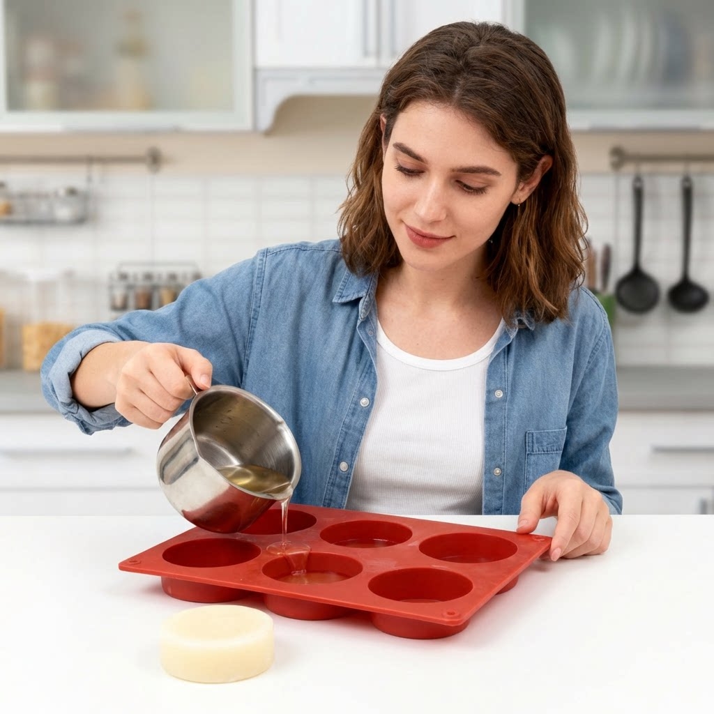 Round Silicone Soap Mold DIY H - Candle Supplies Wholesale 评论和价格